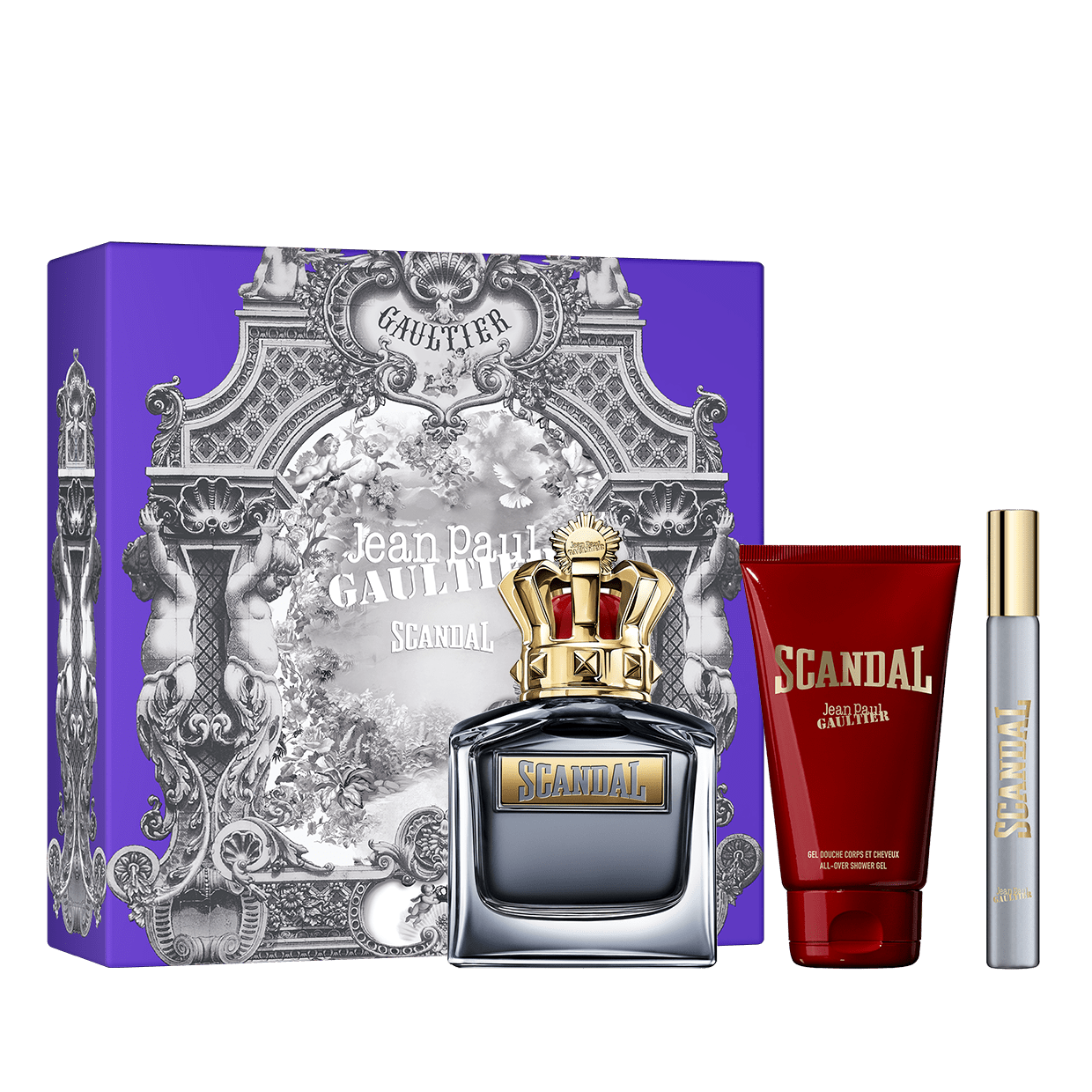 Scandal pour Homme 3.4 oz, Shower Gel 2.5 oz and Spray Gift Set